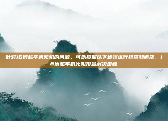 针对16博越车机死机的问题，可以按照以下步骤进行排查和解决，16博越车机死机排查解决步骤