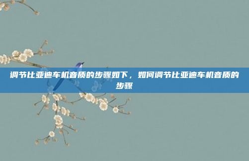 调节比亚迪车机音质的步骤如下，如何调节比亚迪车机音质的步骤