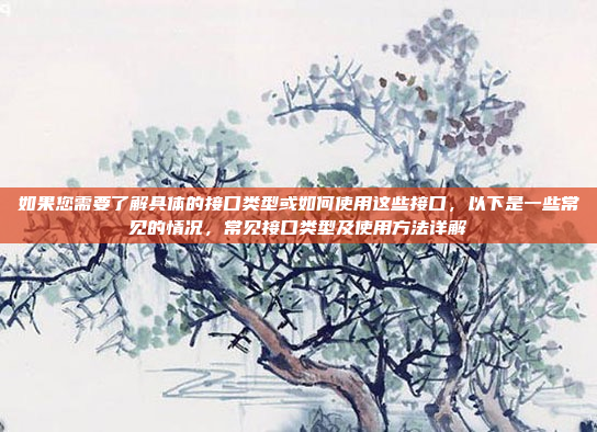 如果您需要了解具体的接口类型或如何使用这些接口，以下是一些常见的情况，常见接口类型及使用方法详解