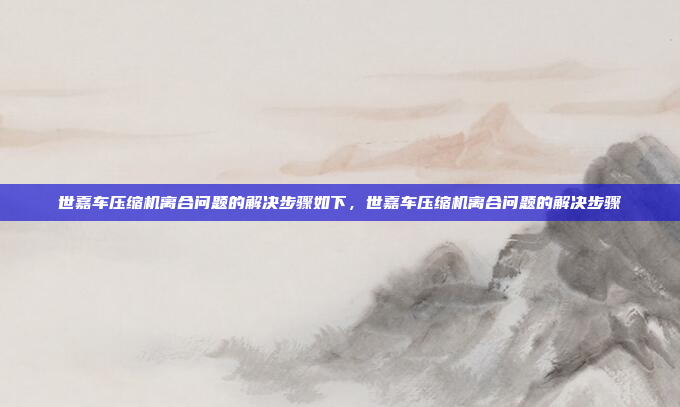 世嘉车压缩机离合问题的解决步骤如下，世嘉车压缩机离合问题的解决步骤