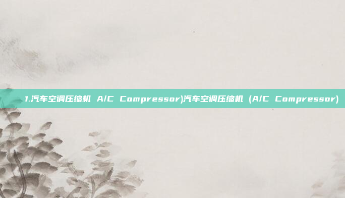 🍃1.汽车空调压缩机 A/C Compressor)汽车空调压缩机 (A/C Compressor)