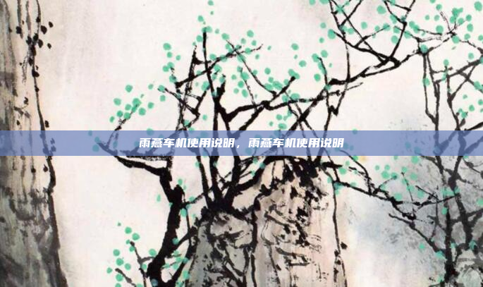 雨燕车机使用说明，雨燕车机使用说明