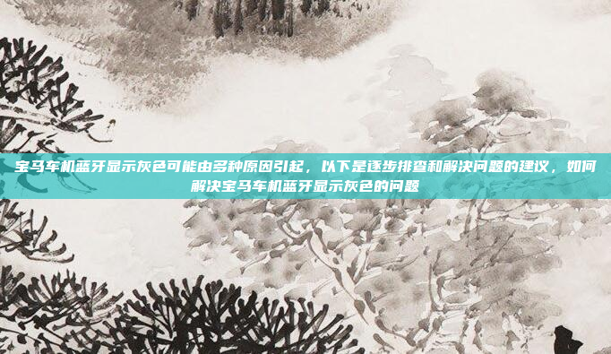 宝马车机蓝牙显示灰色可能由多种原因引起，以下是逐步排查和解决问题的建议，如何解决宝马车机蓝牙显示灰色的问题