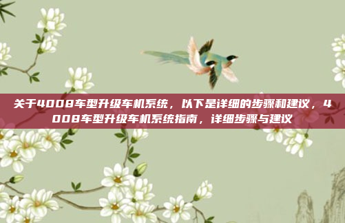 关于4008车型升级车机系统，以下是详细的步骤和建议，4008车型升级车机系统指南，详细步骤与建议