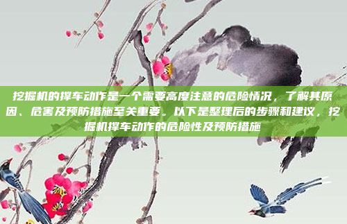 挖掘机的撑车动作是一个需要高度注意的危险情况，了解其原因、危害及预防措施至关重要。以下是整理后的步骤和建议，挖掘机撑车动作的危险性及预防措施