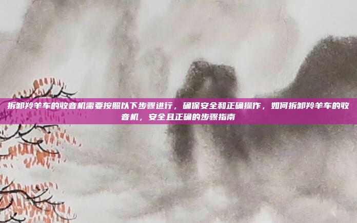 拆卸羚羊车的收音机需要按照以下步骤进行,确保安全和正确操作,如何拆卸羚羊车的收音机,安全且正确的步骤指南