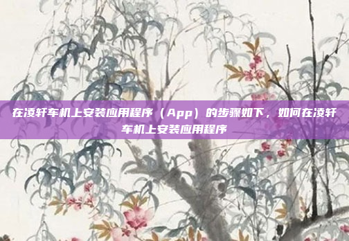 在凌轩车机上安装应用程序（App）的步骤如下，如何在凌轩车机上安装应用程序