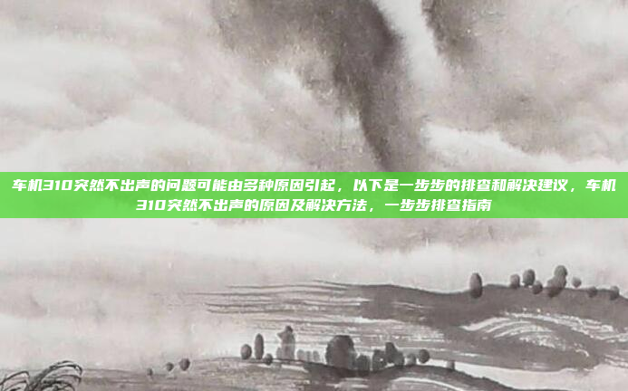 车机310突然不出声的问题可能由多种原因引起，以下是一步步的排查和解决建议，车机310突然不出声的原因及解决方法，一步步排查指南
