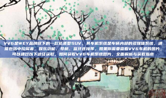 VV6是WEY品牌旗下的一款紧凑型SUV，其车机系统是车辆内部的多媒体系统，通常包括中控屏幕、娱乐功能、导航、蓝牙连接等。如果你需要查看VV6车机的图片，可以通过以下途径获取，如何获取VV6车机系统图片，全面解析与获取指南