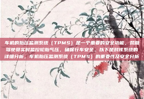 车机的胎压监测系统（TPMS）是一个重要的安全功能，帮助驾驶员实时监控轮胎气压，确保行车安全。以下是对该系统的详细分析，车机胎压监测系统（TPMS）的重要性及安全分析