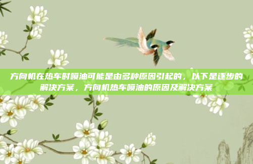 方向机在热车时喷油可能是由多种原因引起的,以下是逐步的解决方案,方向机热车喷油的原因及解决方案