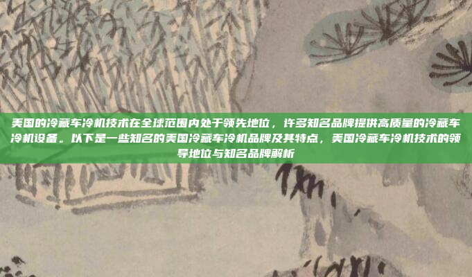 美国的冷藏车冷机技术在全球范围内处于领先地位，许多知名品牌提供高质量的冷藏车冷机设备。以下是一些知名的美国冷藏车冷机品牌及其特点，美国冷藏车冷机技术的领导地位与知名品牌解析