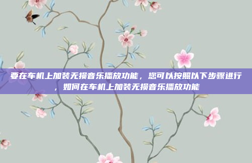 要在车机上加装无损音乐播放功能，您可以按照以下步骤进行，如何在车机上加装无损音乐播放功能