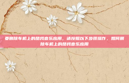 要删除车机上的酷我音乐应用，请按照以下步骤操作，如何删除车机上的酷我音乐应用