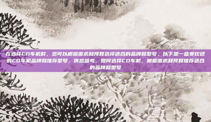 在选择CD车机时,您可以根据需求和预算选择适合的品牌和型号。以下是一些受欢迎的CD车机品牌和推荐型号,供您参考,如何选择CD车机,根据需求和预算推荐适合的品牌和型号
