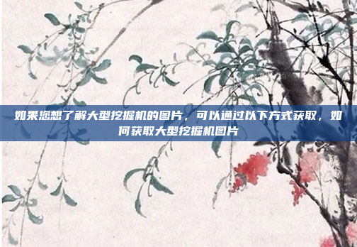 如果您想了解大型挖掘机的图片，可以通过以下方式获取，如何获取大型挖掘机图片