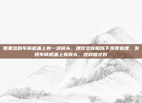如果您的车辆机盖上有一块砖头，建议您按照以下步骤处理，发现车辆机盖上有砖头，这样做才对