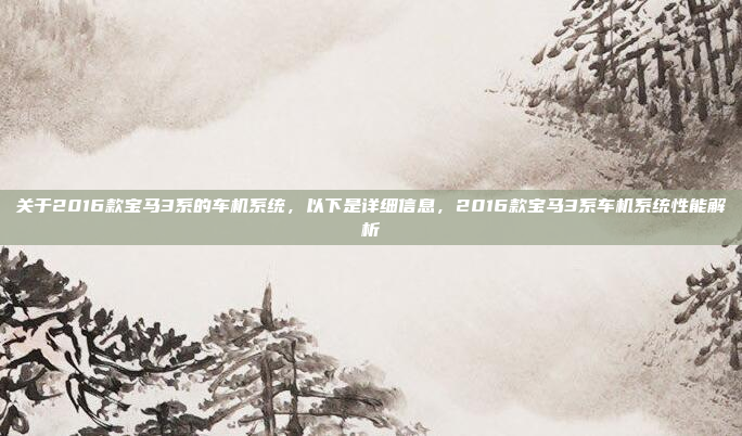 关于2016款宝马3系的车机系统，以下是详细信息，2016款宝马3系车机系统性能解析