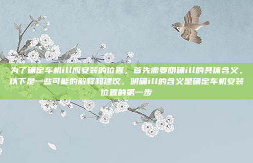 为了确定车机ill应安装的位置，首先需要明确ill的具体含义。以下是一些可能的解释和建议，明确ill的含义是确定车机安装位置的第一步