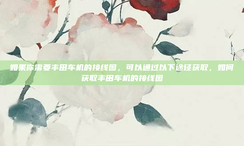 如果你需要丰田车机的接线图，可以通过以下途径获取，如何获取丰田车机的接线图