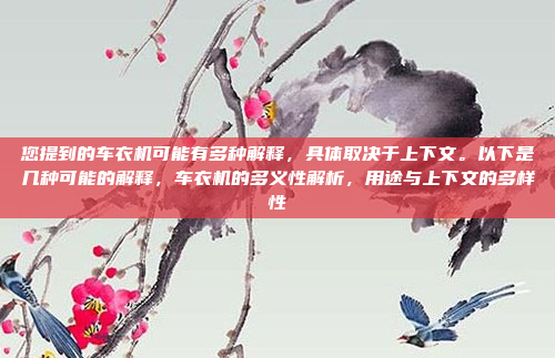您提到的车衣机可能有多种解释,具体取决于上下文。以下是几种可能的解释,车衣机的多义性解析,用途与上下文的多样性