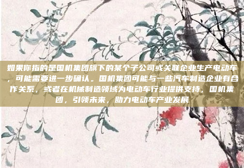如果你指的是国机集团旗下的某个子公司或关联企业生产电动车,可能需要进一步确认。国机集团可能与一些汽车制造企业有合作关系,或者在机械制造领域为电动车行业提供支持,国机集团,引领未来,助力电动车产业发展
