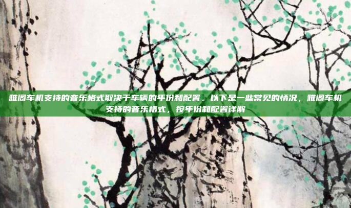 雅阁车机支持的音乐格式取决于车辆的年份和配置。以下是一些常见的情况，雅阁车机支持的音乐格式，按年份和配置详解