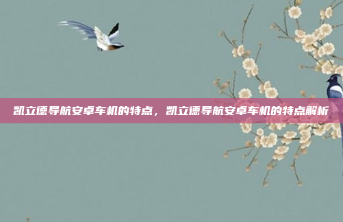 凯立德导航安卓车机的特点,凯立德导航安卓车机的特点解析