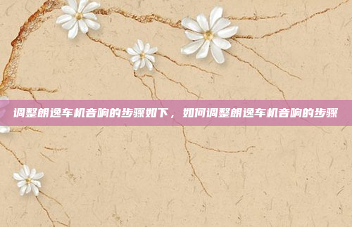 调整朗逸车机音响的步骤如下,如何调整朗逸车机音响的步骤