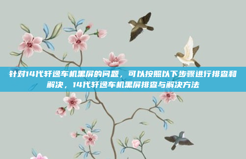 针对14代轩逸车机黑屏的问题，可以按照以下步骤进行排查和解决，14代轩逸车机黑屏排查与解决方法