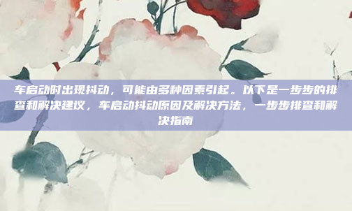 车启动时出现抖动,可能由多种因素引起。以下是一步步的排查和解决建议,车启动抖动原因及解决方法,一步步排查和解决指南