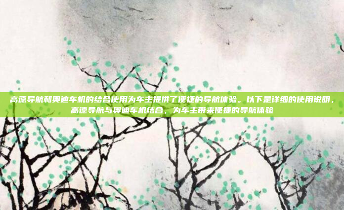 高德导航和奥迪车机的结合使用为车主提供了便捷的导航体验。以下是详细的使用说明，高德导航与奥迪车机结合，为车主带来便捷的导航体验