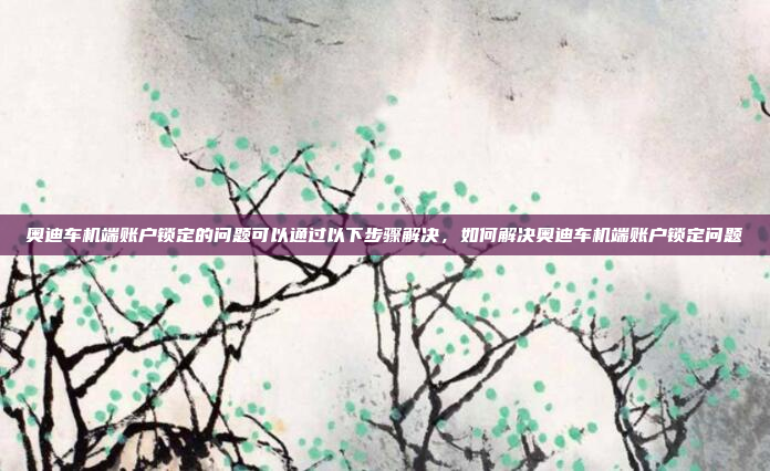 奥迪车机端账户锁定的问题可以通过以下步骤解决,如何解决奥迪车机端账户锁定问题