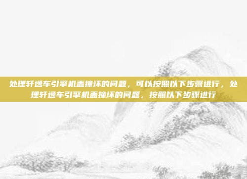 处理轩逸车引擎机盖撞坏的问题,可以按照以下步骤进行,处理轩逸车引擎机盖撞坏的问题,按照以下步骤进行