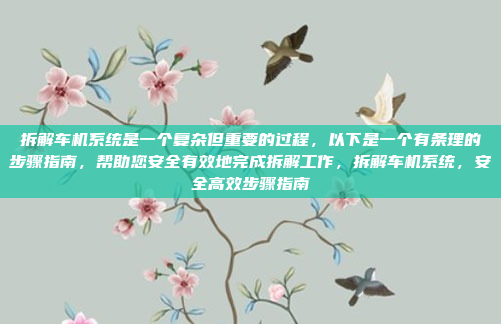拆解车机系统是一个复杂但重要的过程，以下是一个有条理的步骤指南，帮助您安全有效地完成拆解工作，拆解车机系统，安全高效步骤指南
