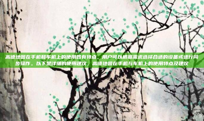 高德地图在手机和车机上的使用各有特点,用户可以根据需求选择合适的设备或进行同步操作。以下是详细的使用建议,高德地图在手机与车机上的使用特点及建议