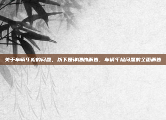 关于车辆年检的问题,以下是详细的解答,车辆年检问题的全面解答
