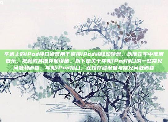 车机上的iPod接口通常用于连接iPod或移动硬盘，以便在车中使用音乐、视频或其他存储设备。以下是关于车机iPod接口的一些常见问题和解答，车机iPod接口，连接存储设备与常见问题解答