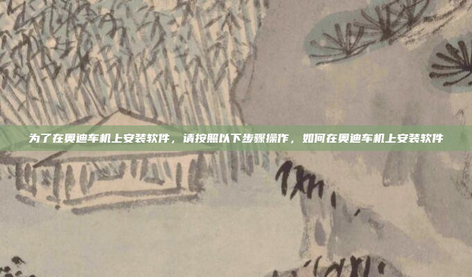 为了在奥迪车机上安装软件，请按照以下步骤操作，如何在奥迪车机上安装软件