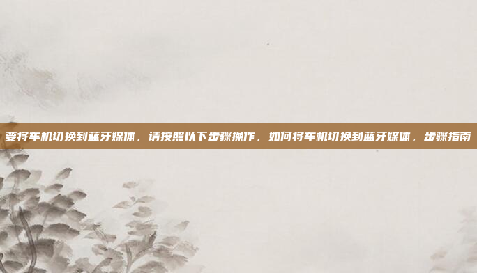 要将车机切换到蓝牙媒体,请按照以下步骤操作,如何将车机切换到蓝牙媒体,步骤指南