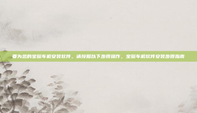 要为您的宝骏车机安装软件,请按照以下步骤操作,宝骏车机软件安装步骤指南