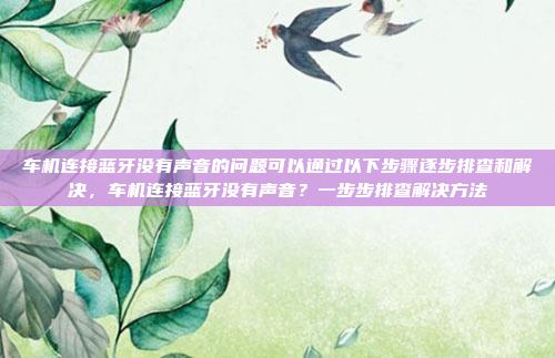 车机连接蓝牙没有声音的问题可以通过以下步骤逐步排查和解决,车机连接蓝牙没有声音?一步步排查解决方法