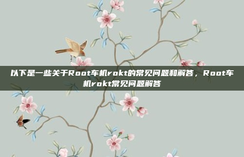 以下是一些关于Root车机rokt的常见问题和解答，Root车机rokt常见问题解答