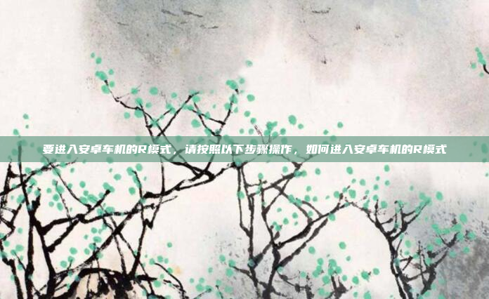 要进入安卓车机的R模式,请按照以下步骤操作,如何进入安卓车机的R模式