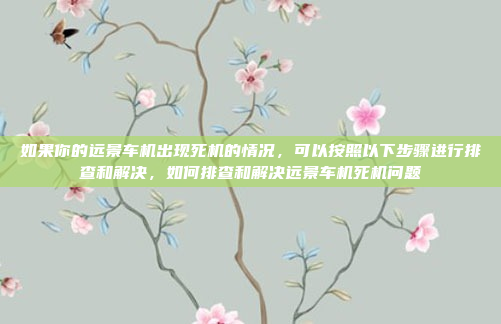 如果你的远景车机出现死机的情况,可以按照以下步骤进行排查和解决,如何排查和解决远景车机死机问题