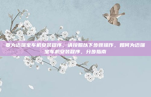 要为迈瑞宝车机安装程序,请按照以下步骤操作,如何为迈瑞宝车机安装程序,分步指南