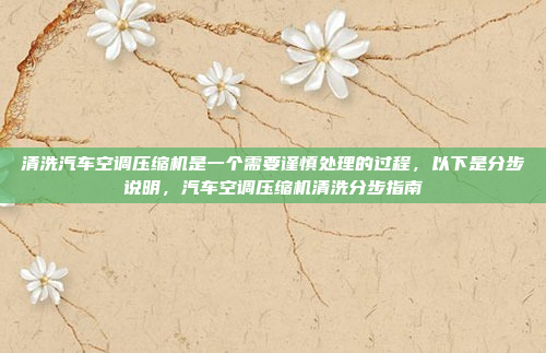 清洗汽车空调压缩机是一个需要谨慎处理的过程，以下是分步说明，汽车空调压缩机清洗分步指南