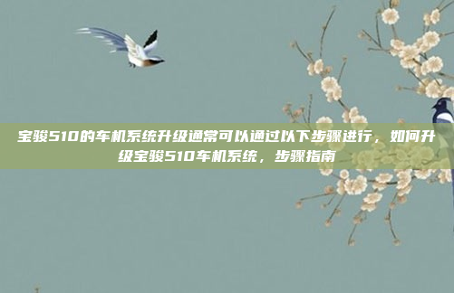 宝骏510的车机系统升级通常可以通过以下步骤进行,如何升级宝骏510车机系统,步骤指南
