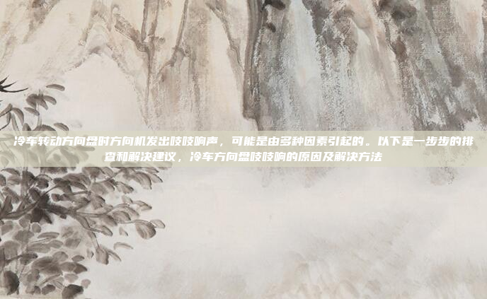 冷车转动方向盘时方向机发出吱吱响声，可能是由多种因素引起的。以下是一步步的排查和解决建议，冷车方向盘吱吱响的原因及解决方法