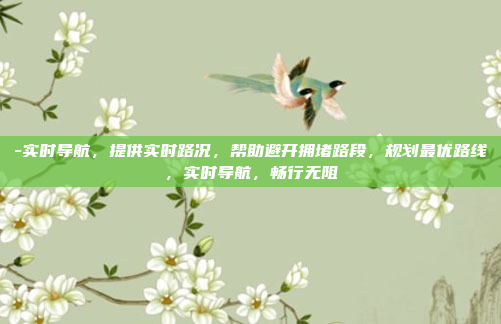 -实时导航,提供实时路况,帮助避开拥堵路段,规划最优路线,实时导航,畅行无阻